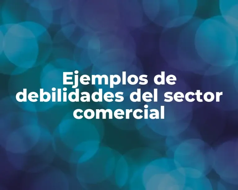 Ejemplos de debilidades del sector comercial