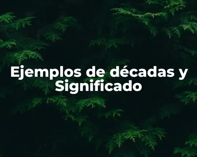 Ejemplos de décadas y Significado