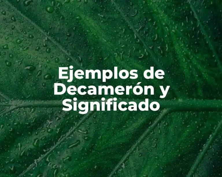 Ejemplos de Decamerón y Significado