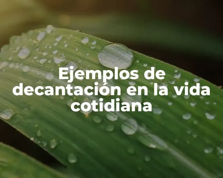 Ejemplos de decantación en la vida cotidiana
