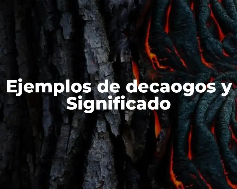 Ejemplos de decaogos y Significado