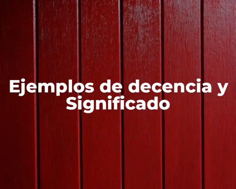 Ejemplos de decencia y Significado