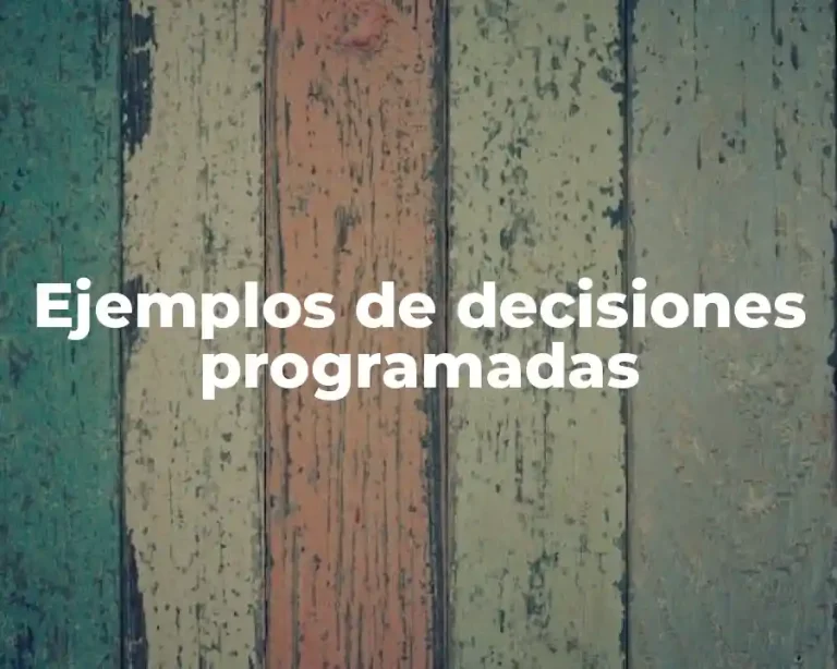 Ejemplos de decisiones programadas