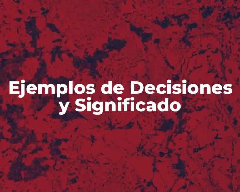 Ejemplos de Decisiones y Significado