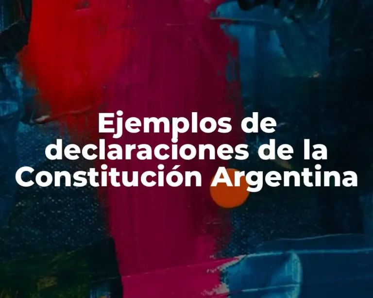 Ejemplos de declaraciones de la Constitución Argentina