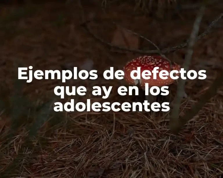 Ejemplos de defectos que ay en los adolescentes