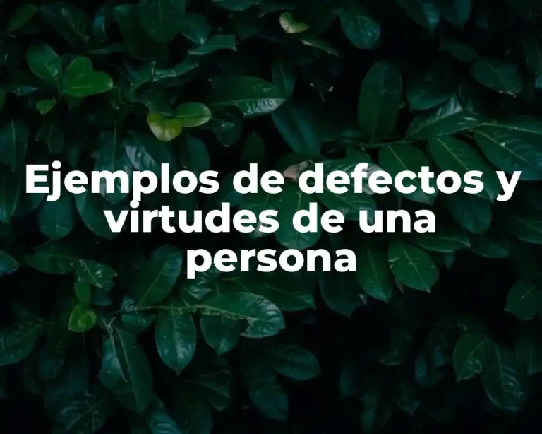 Ejemplos de defectos y virtudes de una persona