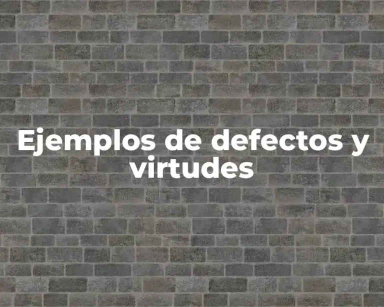 Ejemplos de defectos y virtudes