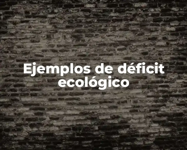 Ejemplos de déficit ecológico