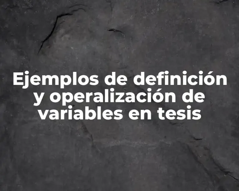 Ejemplos de definición y operalización de variables en tesis