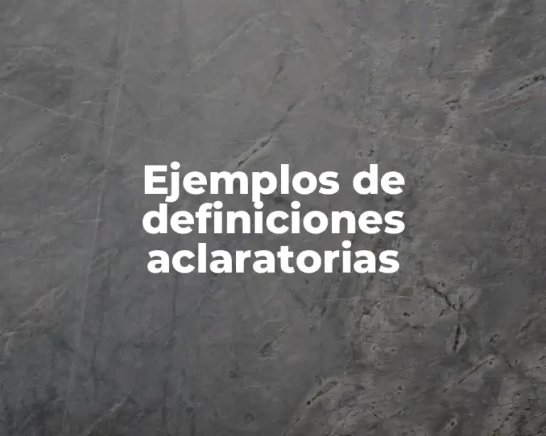 Ejemplos de definiciones aclaratorias