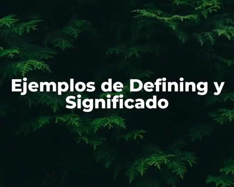 Ejemplos de Defining y Significado