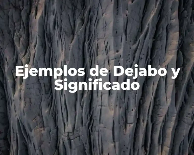 Ejemplos de Dejabo y Significado