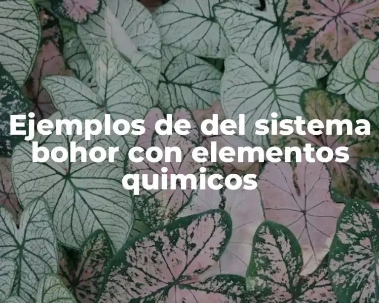 Ejemplos de del sistema bohor con elementos quimicos