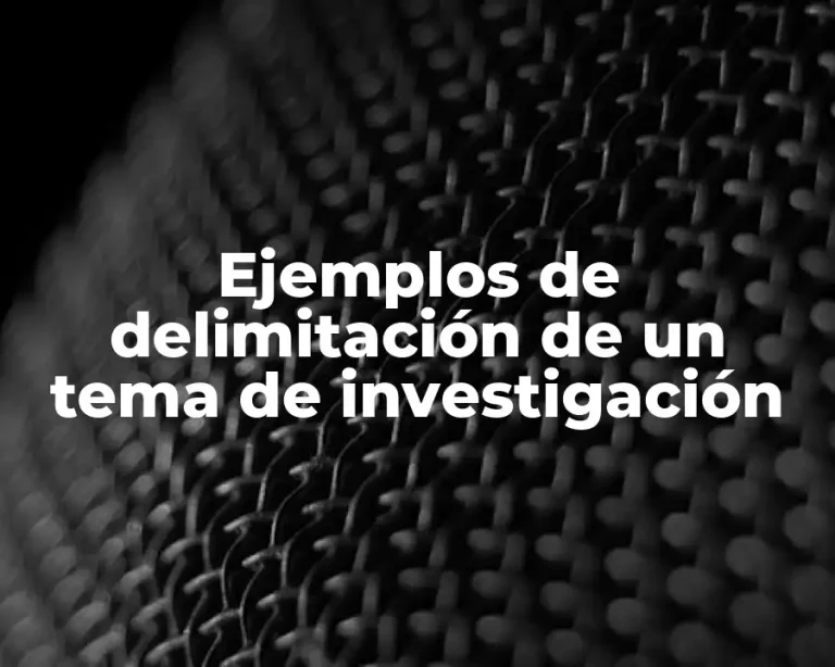 Ejemplos de delimitación de un tema de investigación