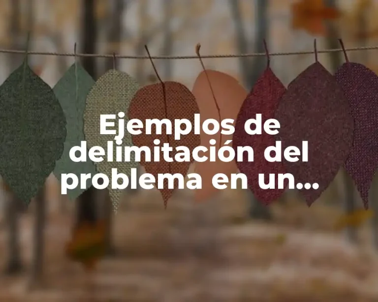 Ejemplos de delimitación del problema en un proyecto de tesis