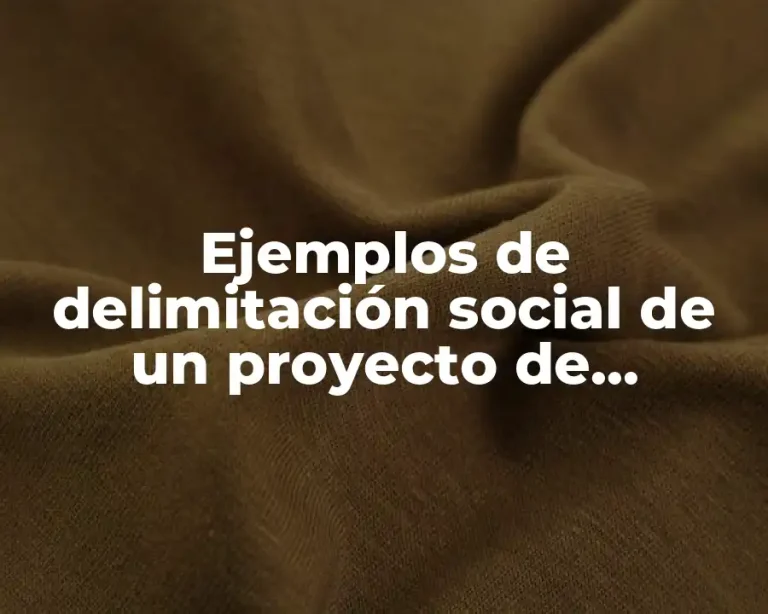 Ejemplos de delimitación social de un proyecto de investigación