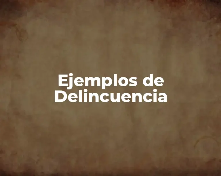 Ejemplos de Delincuencia