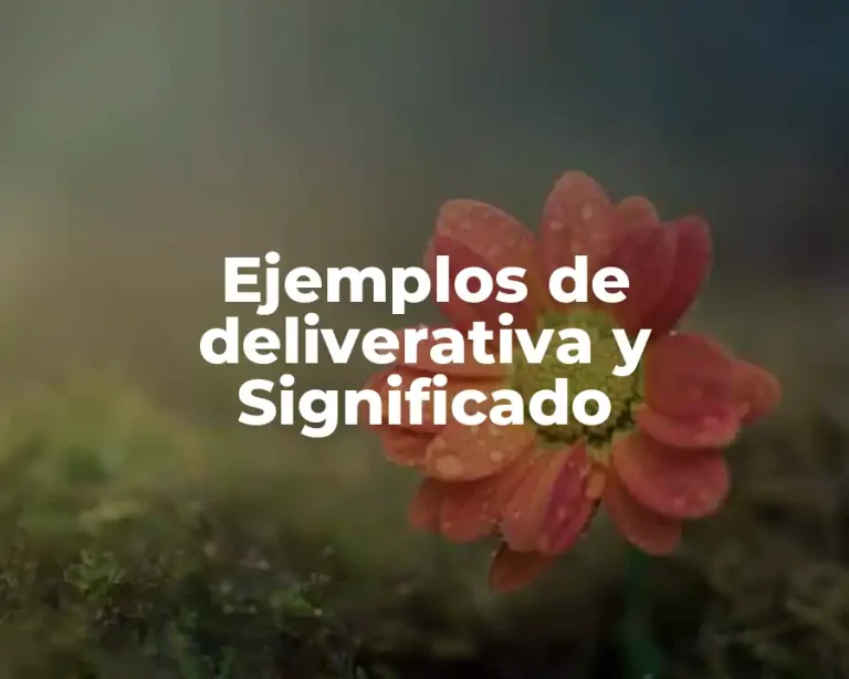 Ejemplos de deliverativa y Significado