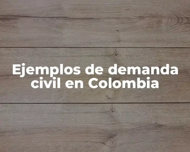 Ejemplos de demanda civil en Colombia