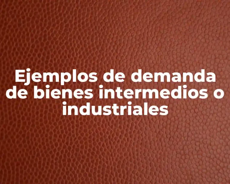 Ejemplos de demanda de bienes intermedios o industriales