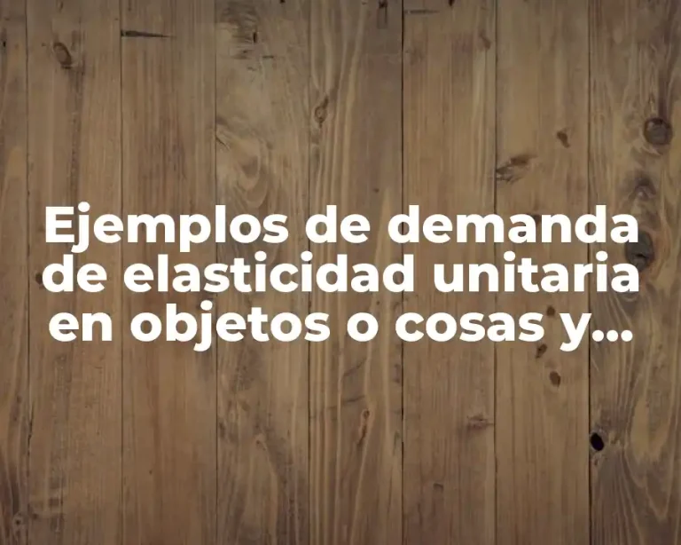 Ejemplos de demanda de elasticidad unitaria en objetos o cosas y Significado