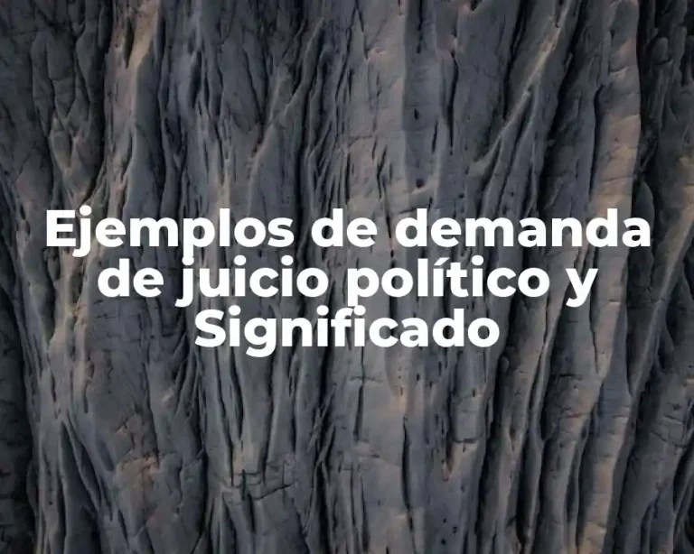 Ejemplos de demanda de juicio político y Significado