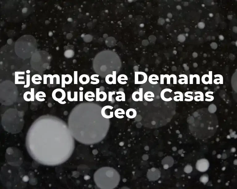 Ejemplos de Demanda de Quiebra de Casas Geo
