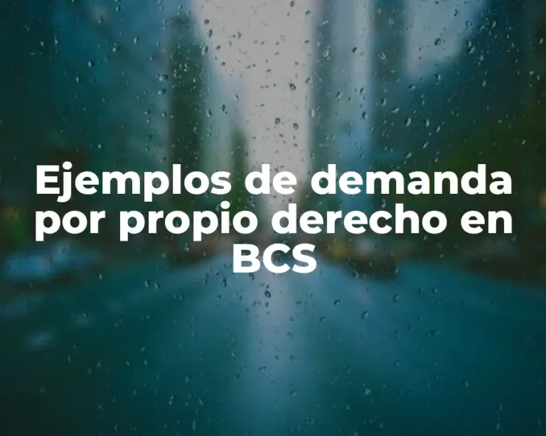 Ejemplos de demanda por propio derecho en BCS