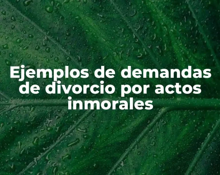 Ejemplos de demandas de divorcio por actos inmorales