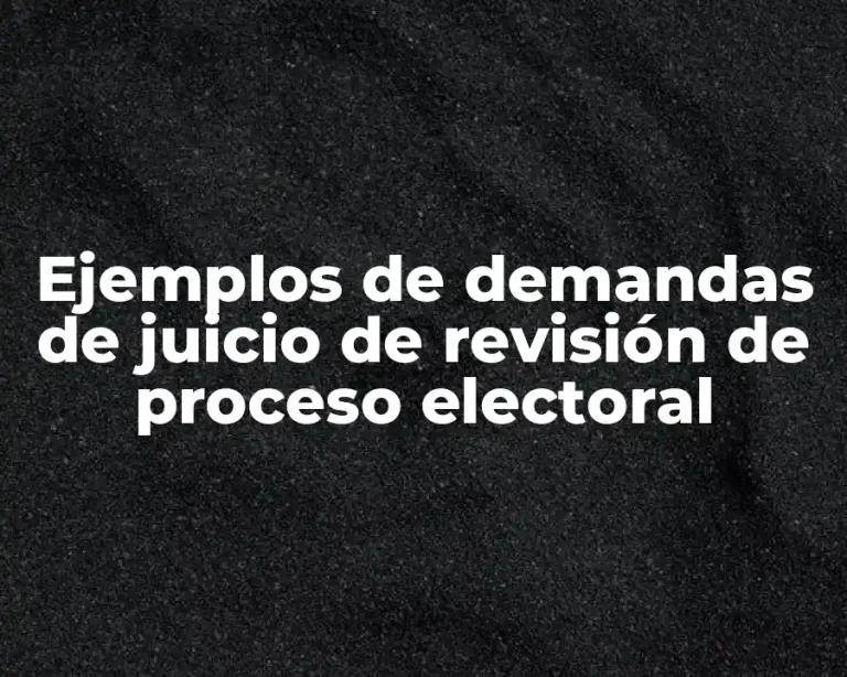 Ejemplos de demandas de juicio de revisión de proceso electoral