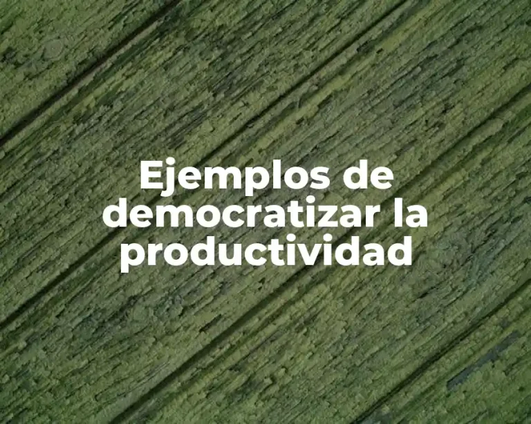 Ejemplos de democratizar la productividad