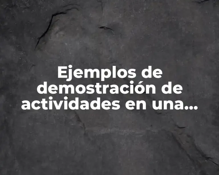 Ejemplos de demostración de actividades en una clausura