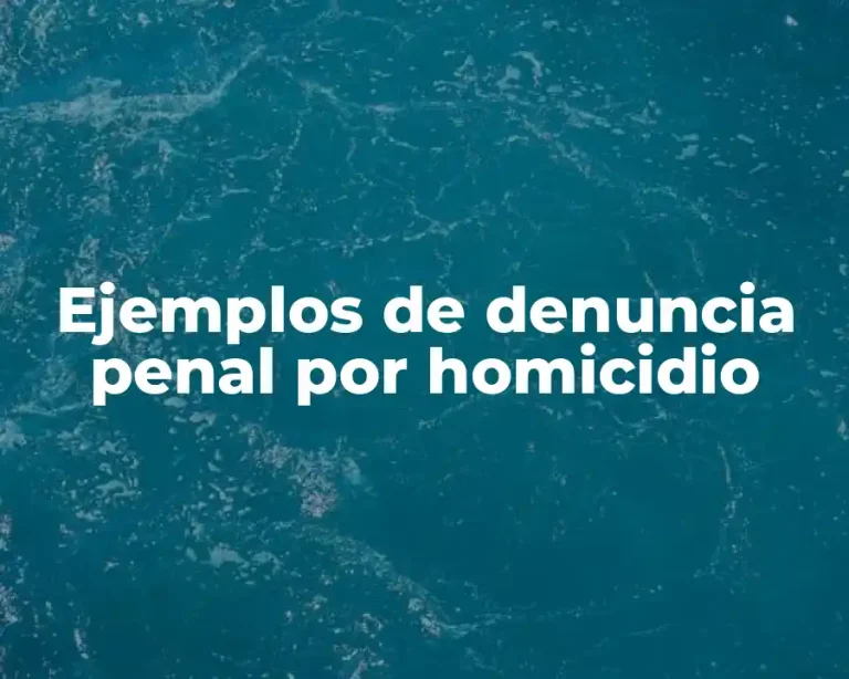 Ejemplos de denuncia penal por homicidio