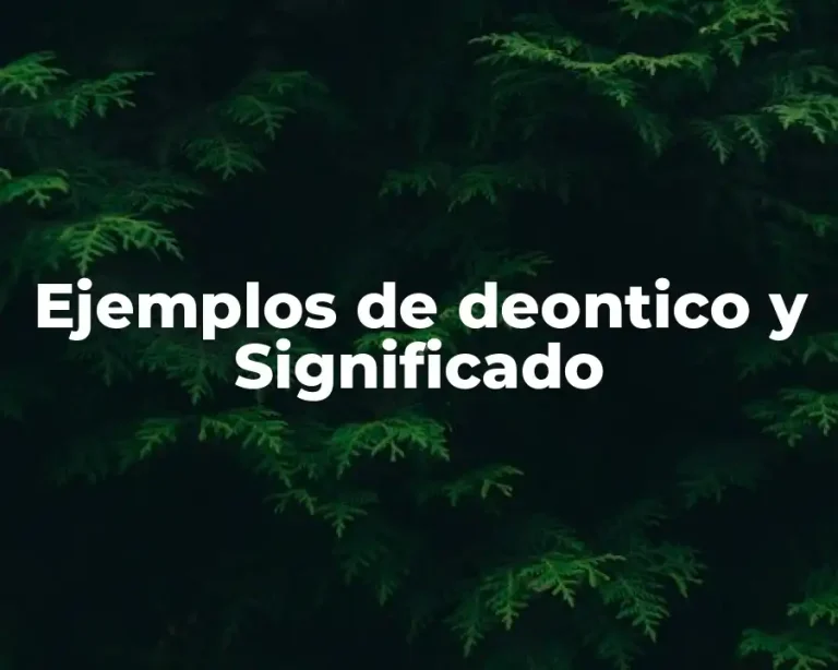 Ejemplos de deontico y Significado