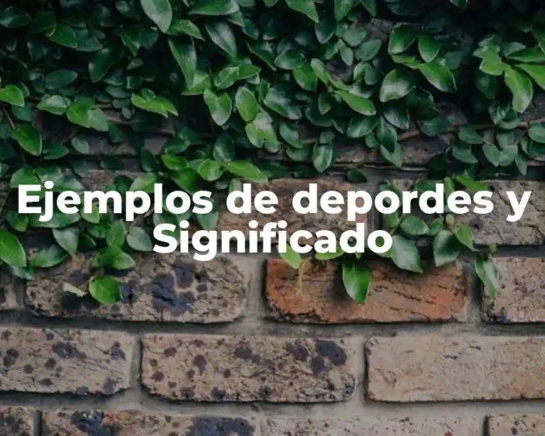 Ejemplos de depordes y Significado