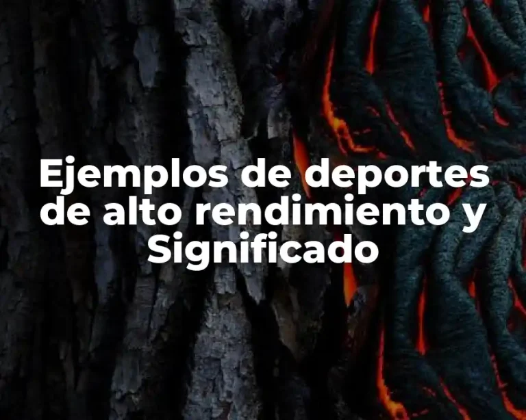Ejemplos de deportes de alto rendimiento y Significado