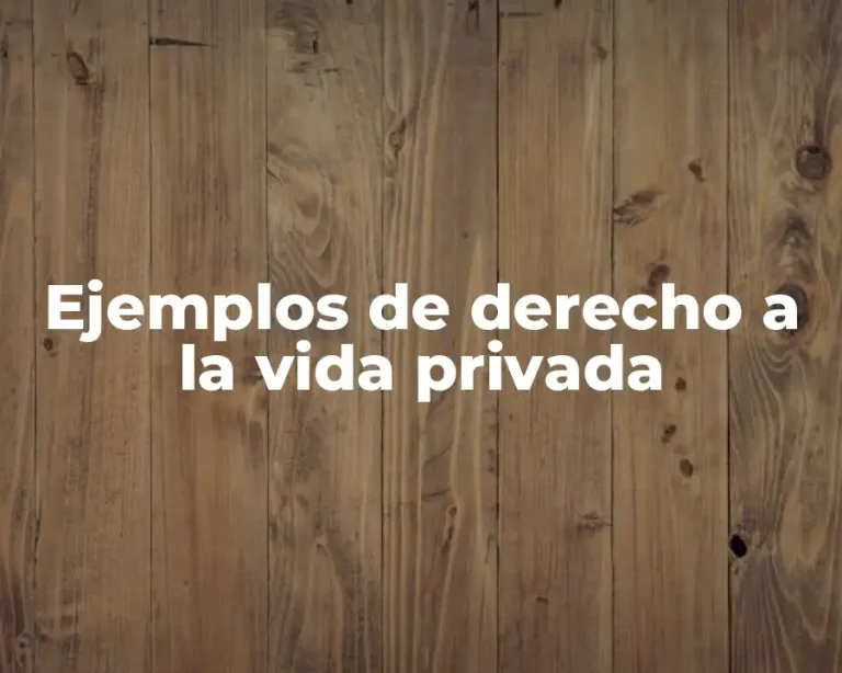 Ejemplos de derecho a la vida privada