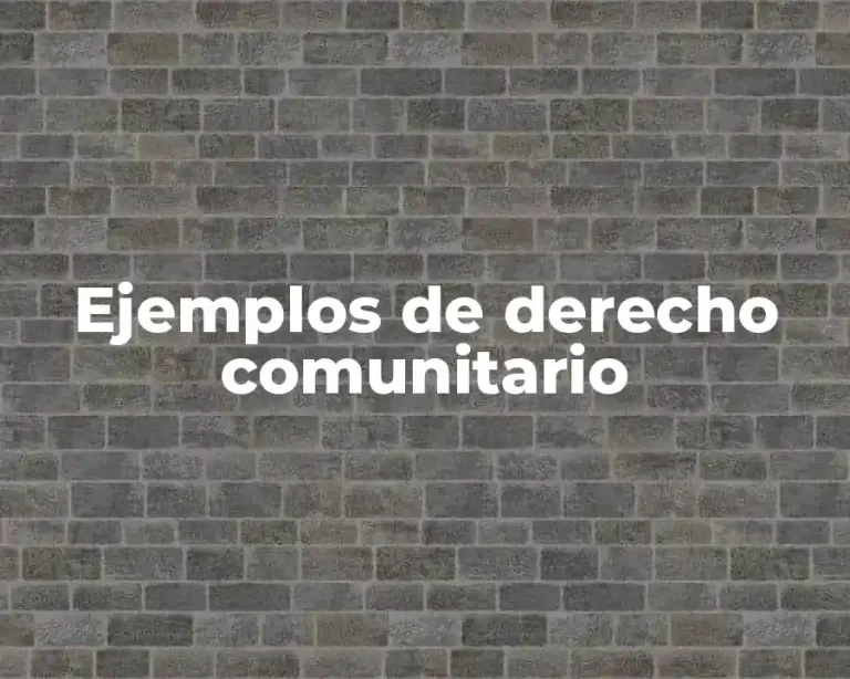 Ejemplos de derecho comunitario