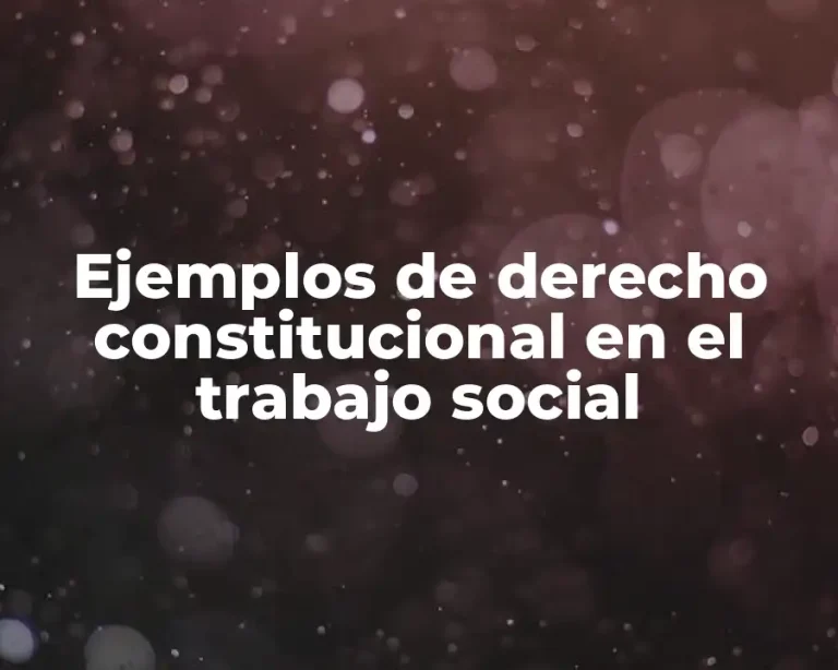 Ejemplos de derecho constitucional en el trabajo social
