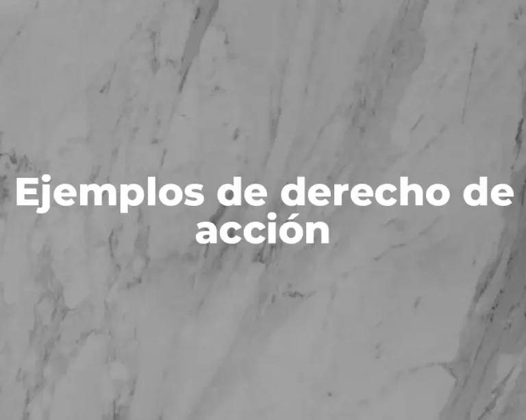 Ejemplos de derecho de acción
