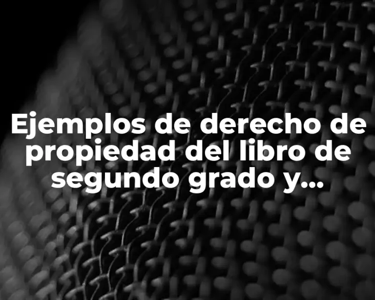 Ejemplos de derecho de propiedad del libro de segundo grado y Significado