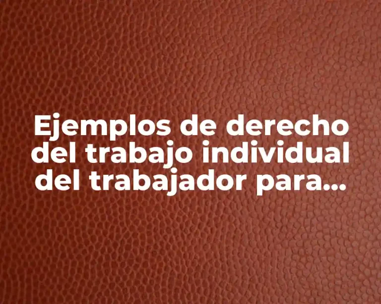 Ejemplos de derecho del trabajo individual del trabajador para calcular