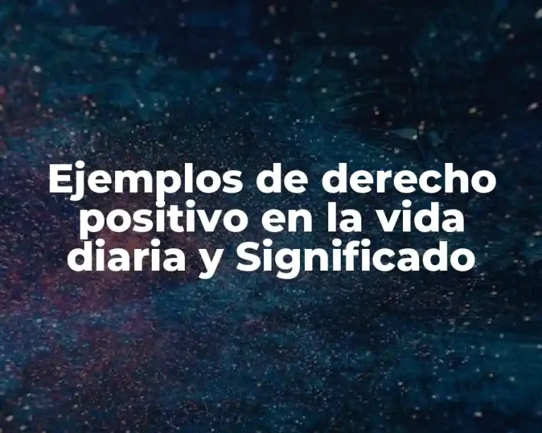 Ejemplos de derecho positivo en la vida diaria y Significado