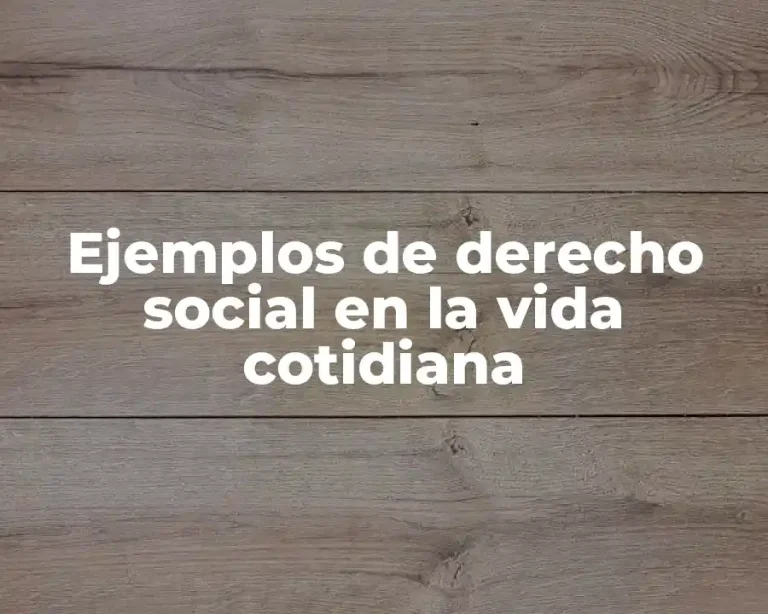 Ejemplos de derecho social en la vida cotidiana