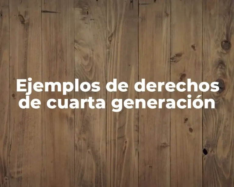 Ejemplos de derechos de cuarta generación