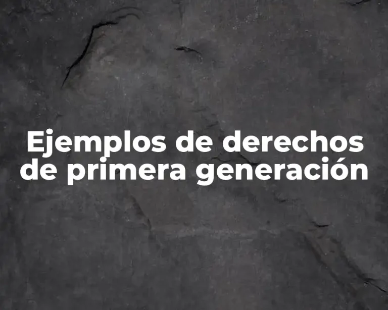 Ejemplos de derechos de primera generación