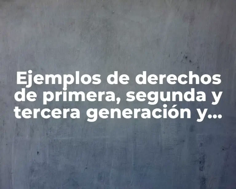 Ejemplos de derechos de primera, segunda y tercera generación y Significado