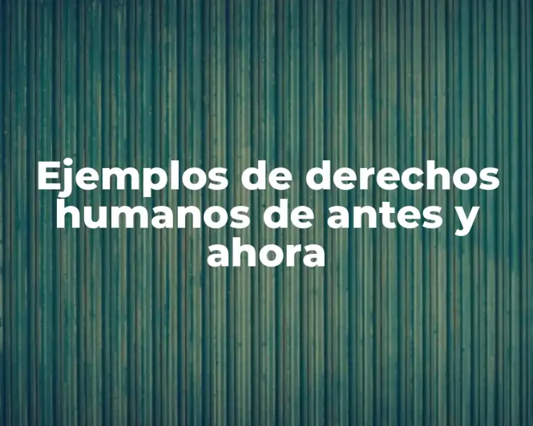 Ejemplos de derechos humanos de antes y ahora