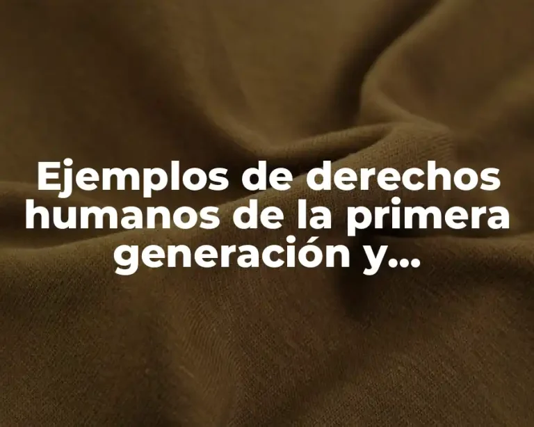 Ejemplos de derechos humanos de la primera generación y Significado
